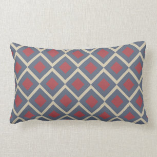 Diamond Geometric Blue Red Rectangle Sierkussen Kussen