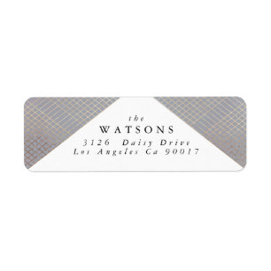 Diamond Geometric Grey Gold Gatsby Wedding Etiket