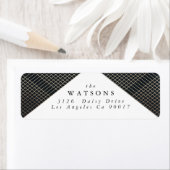 Diamond Geometric Navy Gold Gatsby Wedding Etiket (Insitu)