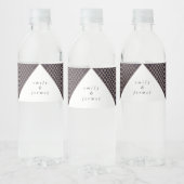 Diamond Geometric Paars Gold Gatsby Wedding Waterfles Etiket (Flessen)