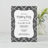 Diamond Geometric Pattern Birthday Invitation Kaart (Staand voorkant)