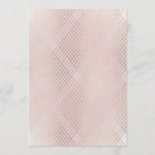 Diamond Geometric Pink Gold Gatsby Wedding Menu (Achterkant)
