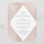 Diamond Geometric Pink Gold Gatsby Wedding Menu (Voorkant / Achterkant)