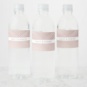 Diamond Geometric Pink Gold Gatsby Wedding Waterfles Etiket (Flessen)