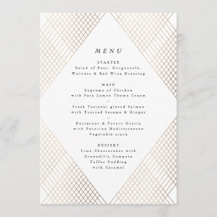 Diamond Geometric White Gold Gatsby Wedding Menu