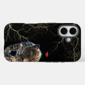 Diamond Glitter Leopard with Ruby & Lightning Case-Mate iPhone Case (Achterkant (horizontaal))