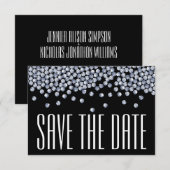 Diamond Glitter Trouw Save the Date Aankondiging (Voorkant / Achterkant)