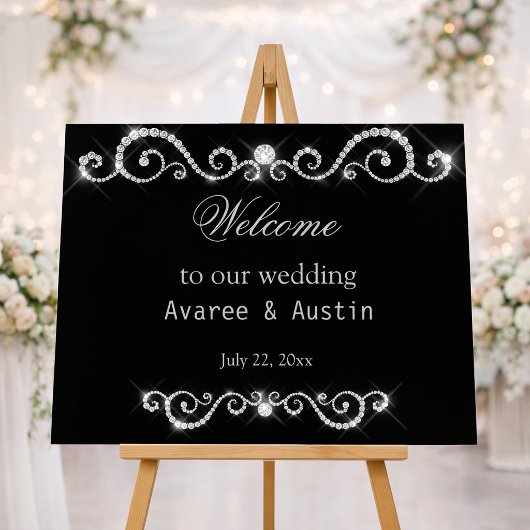 Diamond Glitter Welcome to Our Wedding Poster