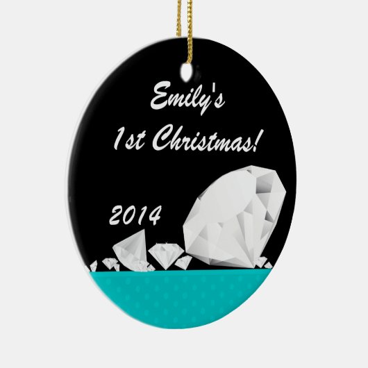 Diamond Glitz Glam Glam Persoonlijke naam Ornament (Rechts)