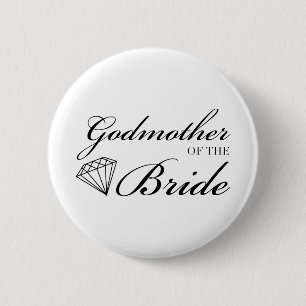 Diamond Godmoeder van Bride Black Ronde Button 5,7 Cm