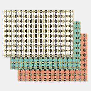 Diamond & Gold Grid Trio III Inpakpapier Vel