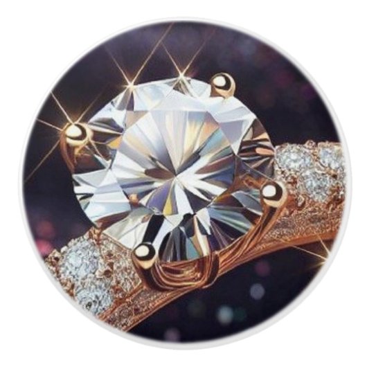 Diamond Gold Ring Keramische Knop (Voorkant)