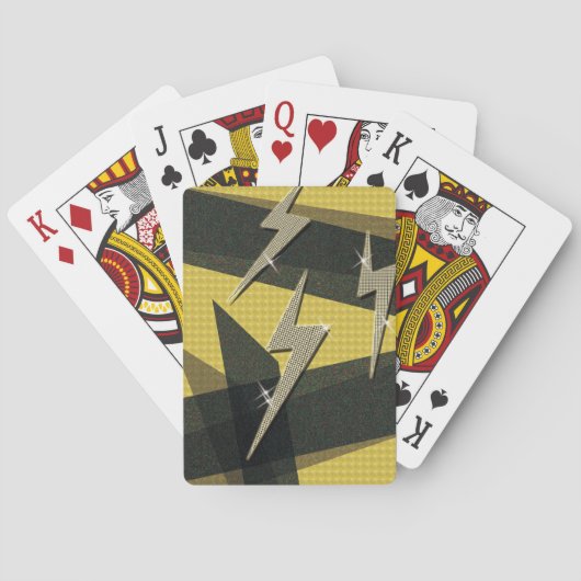 Diamond Gold Thunder Lightning Bolt Pokerkaarten (Achterkant)
