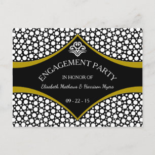 Diamond Gold Wedding Verloving Uitnodiging Briefkaart