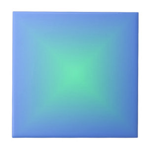 Diamond gradiënt blauw tot aquamarine groen tegeltje