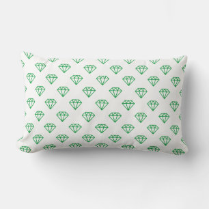 Diamond - Grass Green op White Kussen
