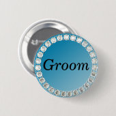 Diamond Groom Ronde Button 5,7 Cm (Voorkant /achterkant)