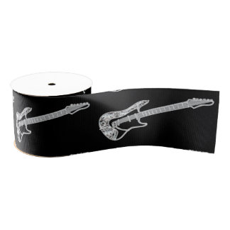 Diamond Guitar Ribbon Design Grosgrain Lint