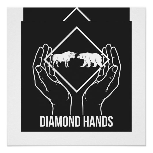 Diamond Hands — Affiche Brillante (Devant)