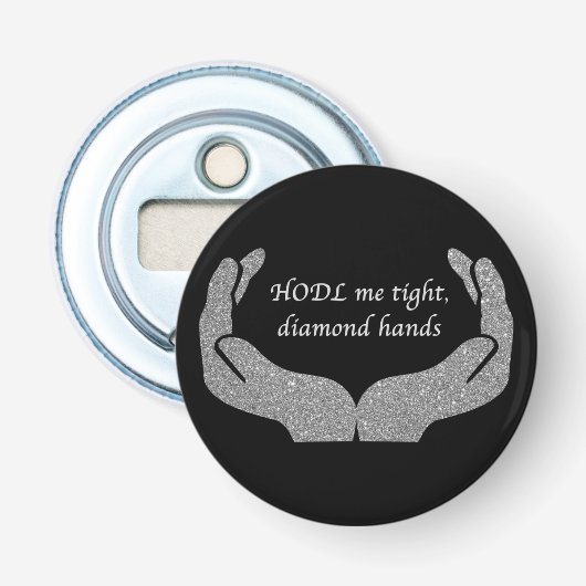 Diamond Hands Bottle Open Button Flesopener (Voorkant)