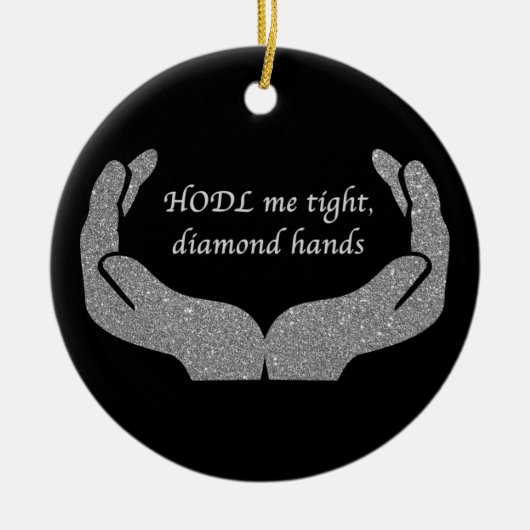 Diamond Hands Ceramic Ornament (Voorkant)