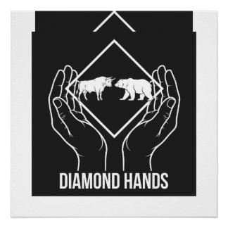 Diamond Hands — Glanzende Poster Perfect Poster