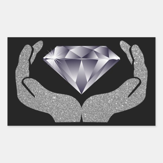 Diamond Hands Rechthoekige Sticker (Voorkant)