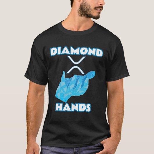 Diamond Hands | Ripple XRP Crypto Cryptocurrency T-shirt (Voorkant)