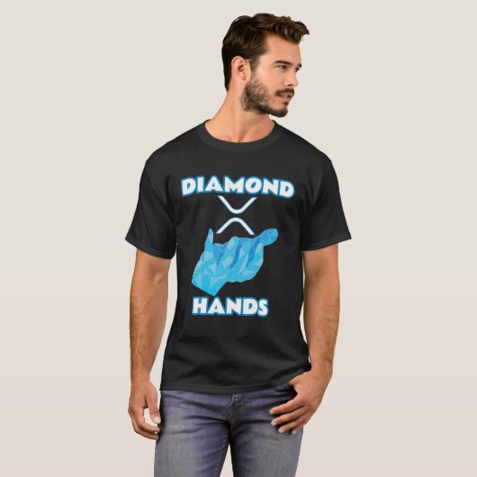 Diamond Hands | Ripple XRP Crypto Cryptocurrency T-shirt (Voorkant volledig)