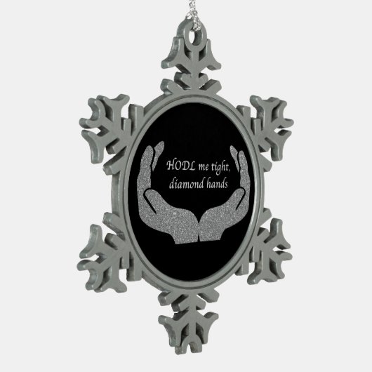 Diamond Hands Snowflake Pewter-kerstversiering Tin Sneeuwvlok Ornament (Links)
