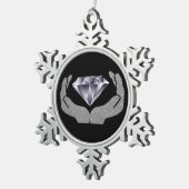 Diamond Hands Snowflake Pewter-kerstversiering Tin Sneeuwvlok Ornament (Rechts)