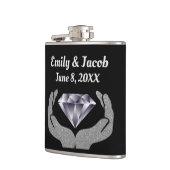 Diamond Hands Trouwen Heupfles (Links)