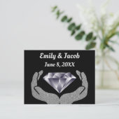 Diamond Hands Wedding Briefkaart (Staand voorkant)