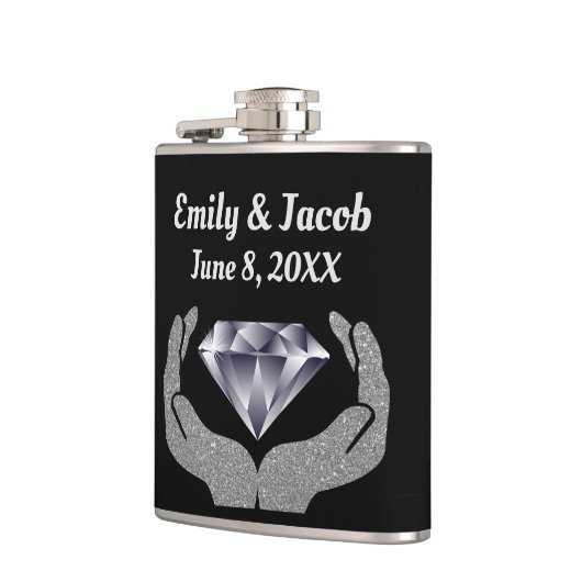 Diamond Hands Wedding Heupfles (Links)