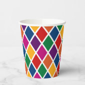 Diamond Harlequin Pattern Small Paper Cup Papieren Bekers (Links)