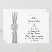 Diamond hart bruiloft vrijgezellenfeest uitnodigen kaart (Voorkant / Achterkant)