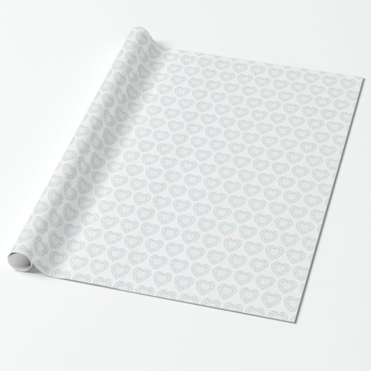Diamond hart grijs waterkringloop, gepatterd omhul cadeaupapier (Uitgerold)