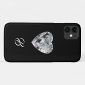 Diamond Hart Monogram Telefoon Case (Achterkant (horizontaal))