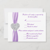 Diamond hart Paarse bruiloft reactie Kaart (Voorkant)