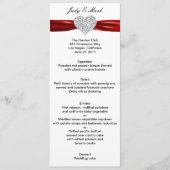 Diamond hart rood bruiloft menu Kaart (Voorkant)