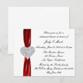 Diamond Hart Rood Repetitie diner uitnodiging (Voorkant / Achterkant)