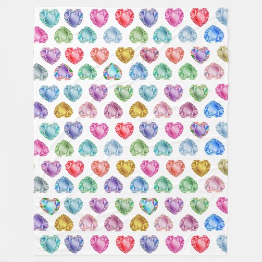Diamond Hart Waterverf Patroon Schattige Pastel Gi Fleece Deken (Voorkant)