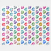 Diamond Hart Waterverf Patroon Schattige Pastel Gi Fleece Deken (Voorkant (Horizontaal))