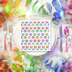 Diamond Hart Waterverf Patroon Schattige Pastel Gi Servet