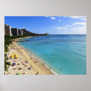 Diamond Head en Waikiki Poster