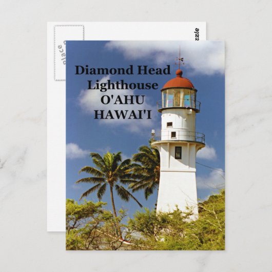 Diamond Head Lighthouse, O'ahu, Carte postale Hawa (Devant / Derrière)