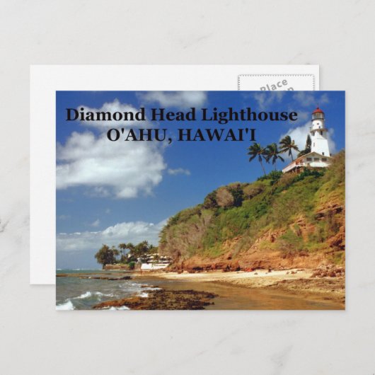 Diamond Head Lighthouse, O'ahu, Carte postale Hawa (Devant / Derrière)
