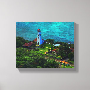 Diamond Head Vuurtoren #1 Canvas Afdruk