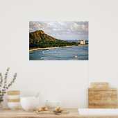 Diamond Head - Waikiki Beach, Oahu Poster (Keuken)