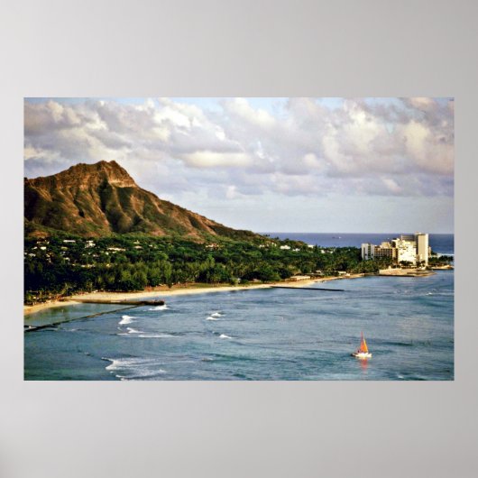 Diamond Head - Waikiki Beach, Oahu Poster (Voorkant)